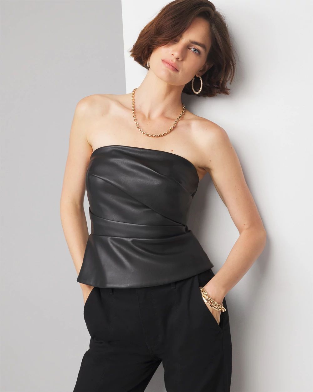 Faux Leather Bustier | White House Black Market